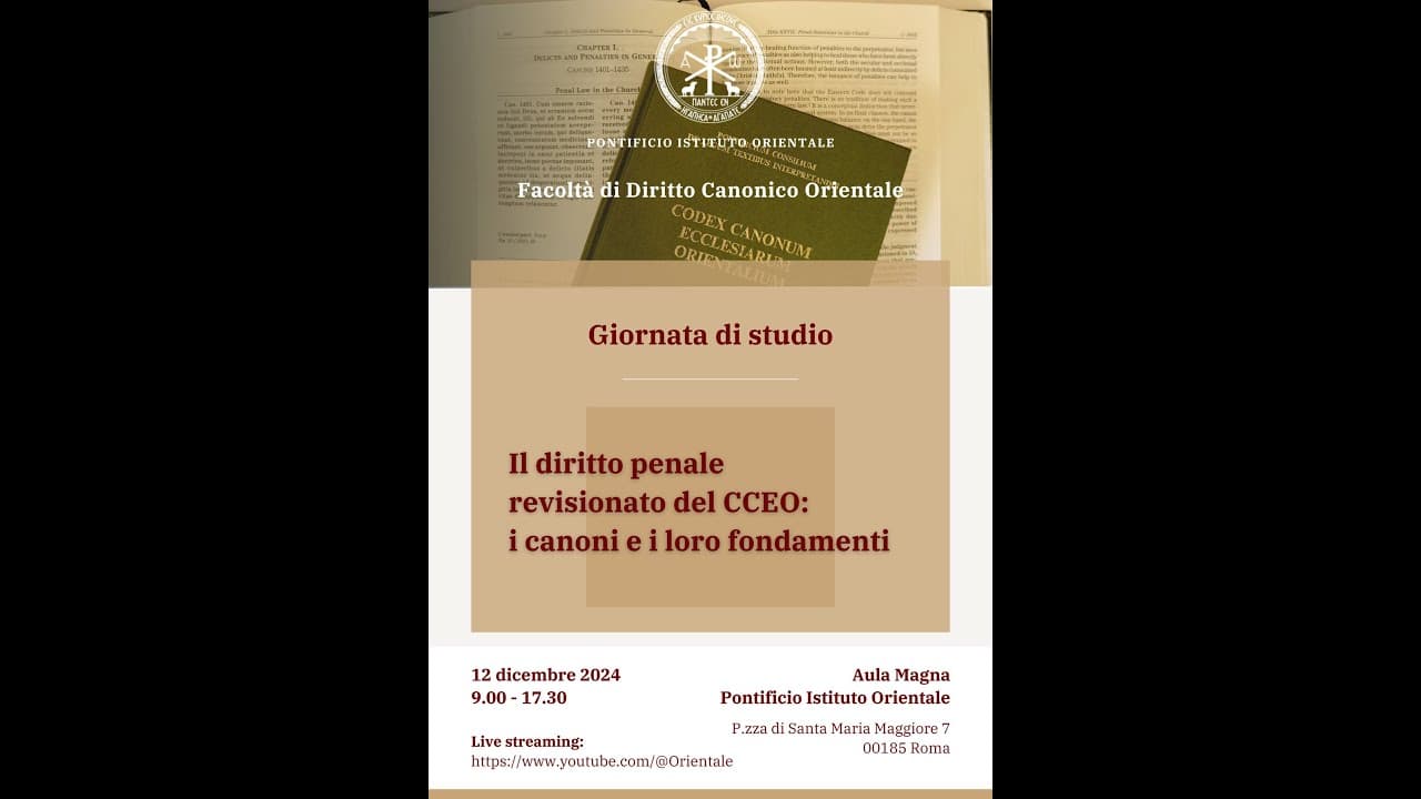 Giornata di studio " IL DIRITTO PENALE REVISIONATO DEL CCEO"