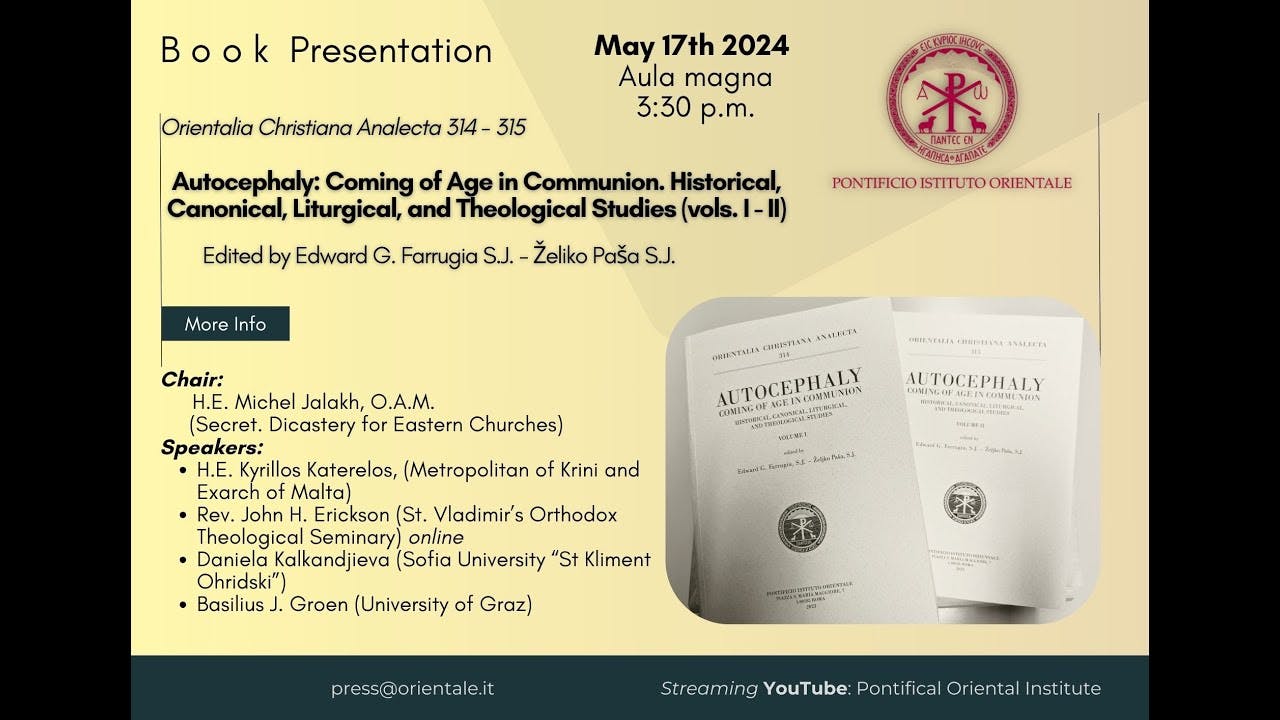 "Autocephaly coming of Age in Communion. Historical, Canonical, Liturgical and Theological Studies"